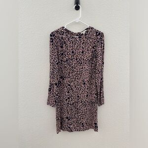 H&M Pink Leopard Shift Dress Size 8 Day Dress Business Casual